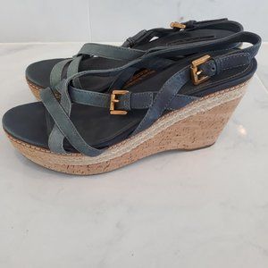 Prada platform leather criss cross sandals 91/2